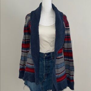 Ralph Lauren Navy and Red Striped Cardigan